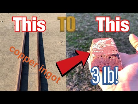 CASTING A HUGE 3 POUND COPPER INGOT!!! (1.4 KILOS!!!)