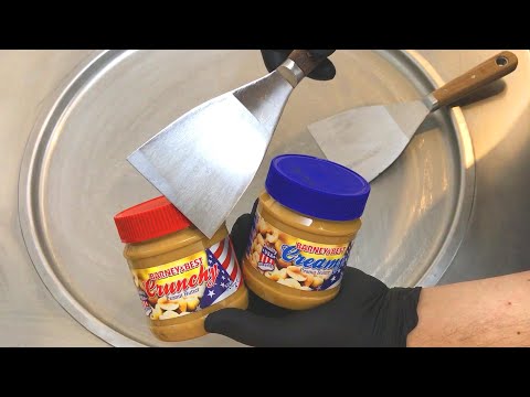 Peanut Butter & Caramel Ice Cream Rolls | Barney´s Best Crunchy and Creamy Ice Cream with peanuts