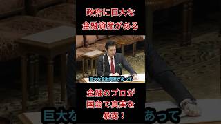 『衝撃事実』政府の判断基準が間違っている！国会で政府の資産が世界でも類を見ないほどの巨大資産だと金融のプロが指摘！ #政治 #ニュース #日本政府＃金融資産＃