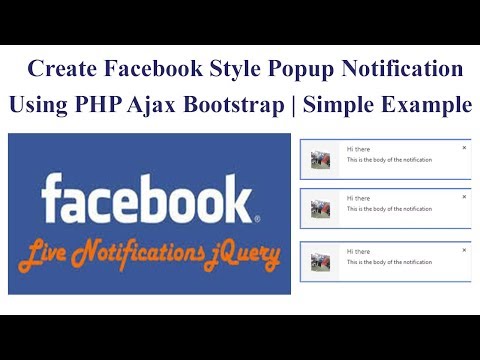 How to Create Facebook Style Popup Notification using PHP Ajax Bootstrap | Simple Example 