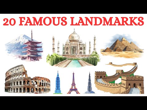 20 Famous Landmarks Name | Architecture & Nature | Eiffel Tower, Pyramids & Grand Canyon