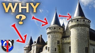 Why do medieval CASTLE roofs flare outwards?