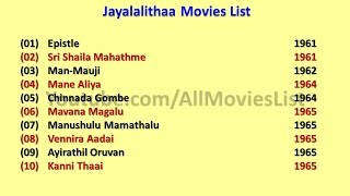 Jayalalithaa Movies List
