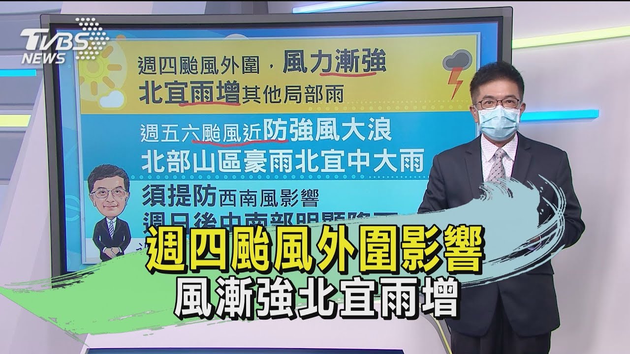 週四颱風外圍影響 風漸強北宜雨增