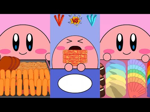 Kirby Animation - Eating Rainbow Desserts, Tteokbokki, Spicy Food MUKBANG Complete Edition