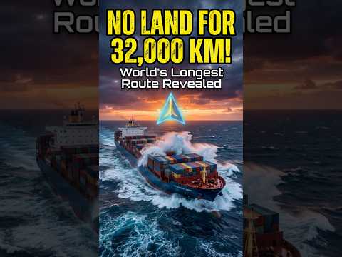 World’s Longest Straight Line at Sea South Asia to Russia 🚢 #shorts #ocean