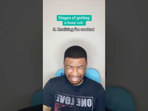Stages of getting a buzz cut