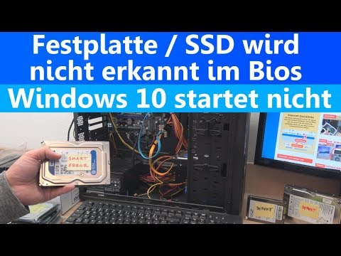 Festplatte SSD wird nicht erkannt im Bios - Windows 10 startet nicht mehr Video