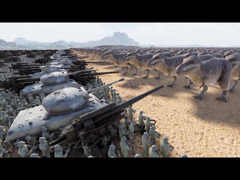 100,000 T-REXES VS WW2 ARMY -  UEBS 2 - Ultimate Epic Battle Simulator 2