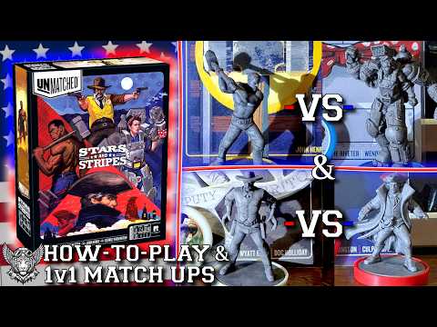 Unmatched Stars and Stripes How to Play - All 4 fighters in Double Header 1v1 Matchups.
