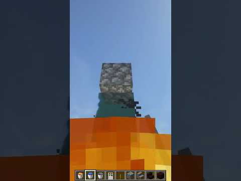 Build a Tower using "Lava" in Minecraft 🔥 #shorts