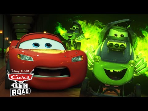 Ghost Cars Chase Lightning McQueen in Cars on the Road | Pixar Cars | @disneyjr