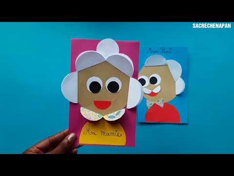TUTO COMMENT FAIRE CARTE FETE DES GRANDS MERES & GRANDS PERES (FACILE)