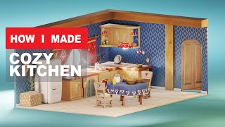 Cozy Kitchen in Blender 2.8 - 3D Modeling,Texturing,Lighting,Animation,Composition