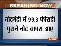 Note Ban: 99.30 percent of the demonetised notes are back, says RBI