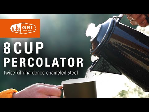 GSI Outdoors | 8 Cup Percolator for Campsite, Cabin, RV, Kitchen, Groups, Backpacking