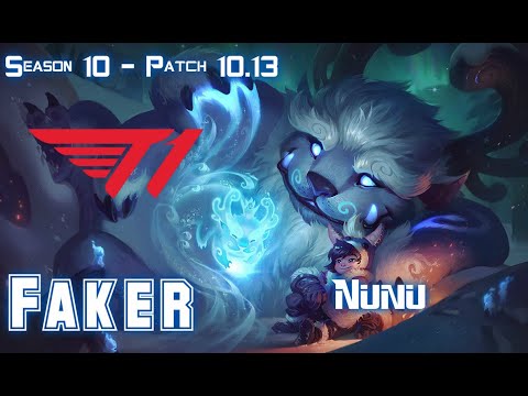 T1 Faker NUNU vs KATARINA Mid - Patch 10.13 KR Ranked