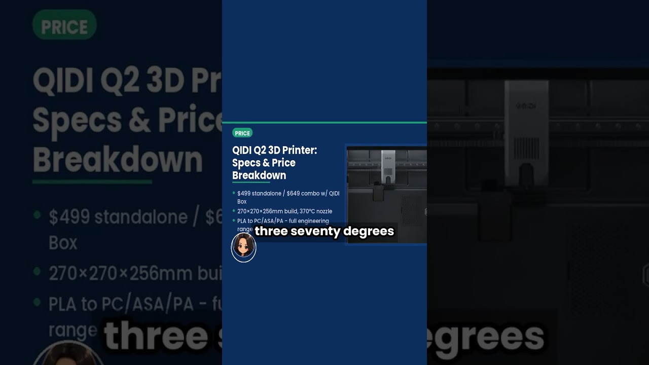 QIDI Q2 3D Printer: Specs & Price Breakdown #Shorts
