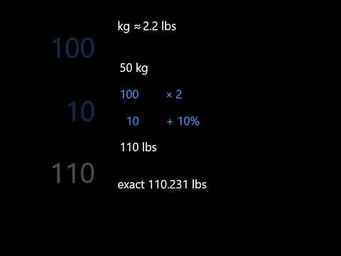 Trick to convert kilograms and pounds