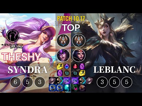 IG TheShy Syndra vs LeBlanc Top - KR Patch 10.17