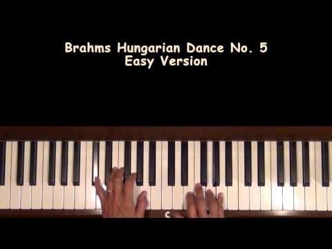 Brahms Hungarian Dance 5 Easy Version Piano Tutorial