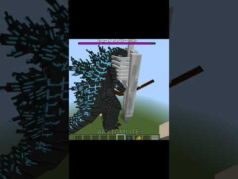Epic Mob Battle: Gojira vs King Skeleton! 🐉⚔️ #MinecraftShorts
