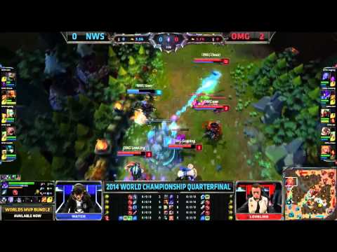 NWS VS OMG Lvl 2 Turret Dive First Blood [Worlds 2014]