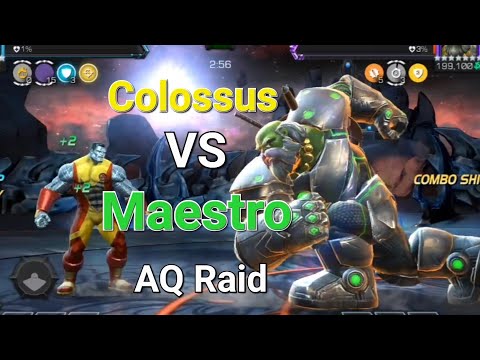 350 health revive - Colossus vs Maestro AQ raid | Marvel contest of champions