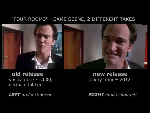 Four Rooms - Tarantino, DIFFERENT TAKES OF SAME SCENE ( old vs new release)