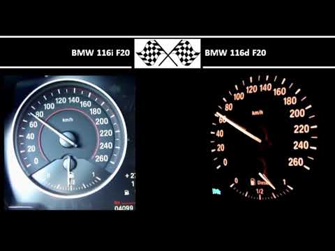 BMW 116i F20 VS. BMW 116d F20 - Acceleration 0-100km/h