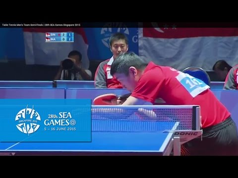 Table Tennis Men's Team Semi-Finals Singapore vs Indonesia Match 1 | 28th SEA Games Singapore 2015