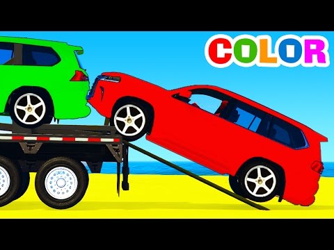 COLORS SUV CARS Transportation & Spiderman 3D Cartoon for Kids w Color for Children Nursery Rhymes Video