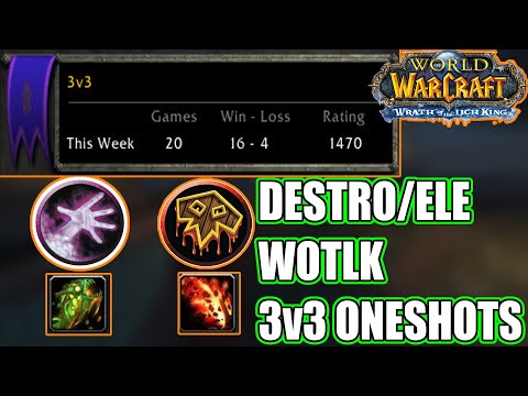 DESTRU IS ONESHOTTING IN 3v3 THIS COMP HAS 10 SECOND ARENAS - DESTRUCTION WARLOCK IN WOTLK IS INSANE