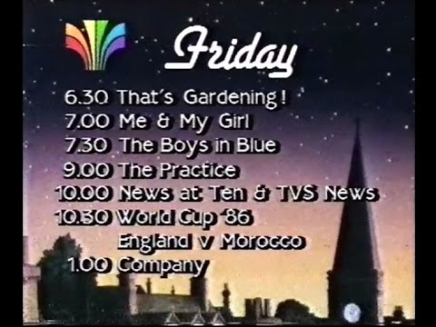 TVS Adverts, Continuity, Company & Closedown - 1986