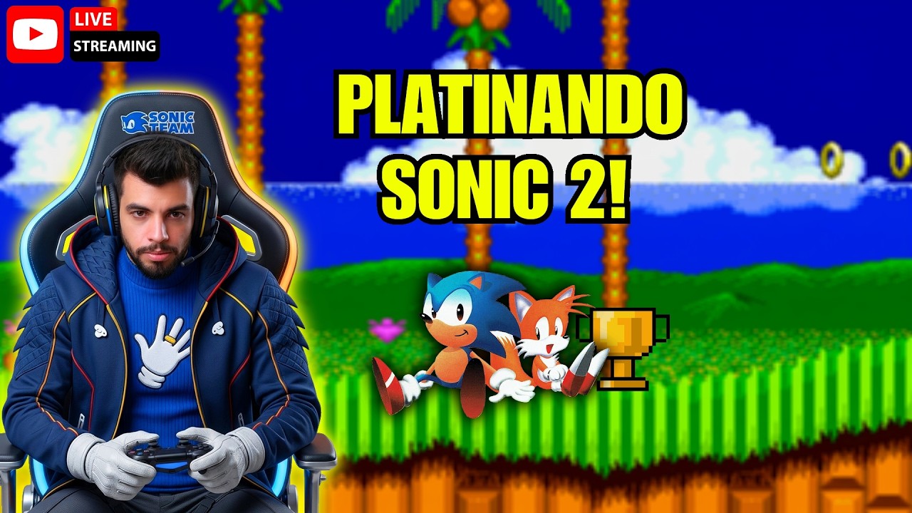 SONIC 2 MEGA DRIVE: EM BUSCA DA PLATINA NO RETROACHIEVEMENTS! 🏆🦔 (AO VIVO)