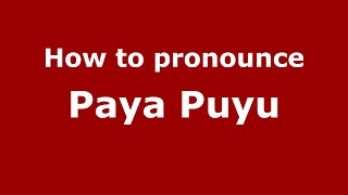 How to pronounce Paya Puyu