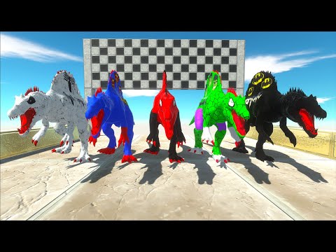 Hunting Found Jurassic World Ev Marvel & Dc Spinosaurus Superhero Vs Mosasaurus Race Championship