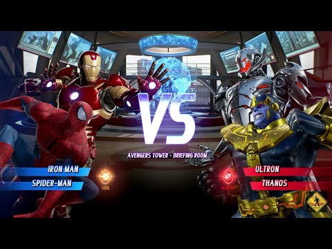 MARVEL VS. CAPCOM: INFINITE Ironman,Spider-Man VS CPU Ultron,Thanos