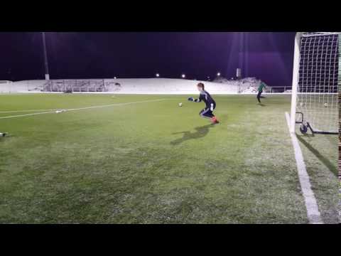 Målvaktsövning fotboll med Reaktionsplatta.  Gustav Johansson Vimmerby IF