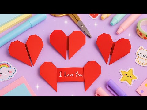 Origami Heart With Message | How to make a paper heart note | Valentine’s Day Gift