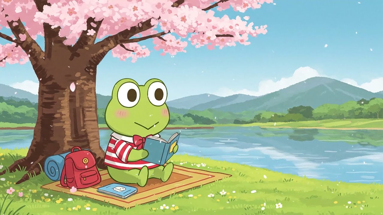 Keroppi's Chill Time Spring 🌸 Cute lofi chill 🎧 🌸 Perfect for Relaxing, Work & Study [ Chill Mix ]
