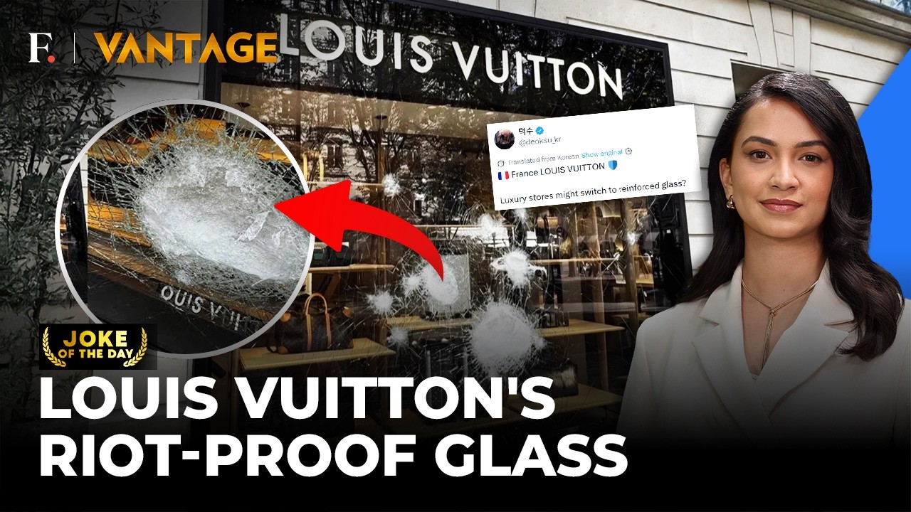 France Protests: Louis Vuitton's 'Unbreakable' Viral Window Survives Riots | Vantage on Firstpost