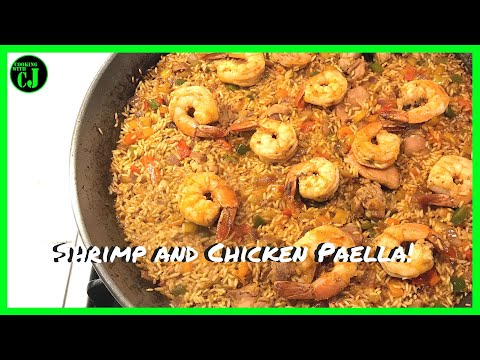 Shrimp and Chicken Paella | How to make Paella | Easy Paella Recipe