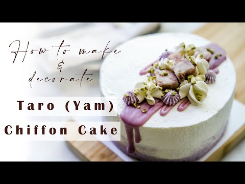 How to make & decorate a Taro (yam) chiffon cake 6” | Homemade Taro paste |芋泥/香芋戚风蛋糕 | 自制香浓芋泥、好看又好吃！