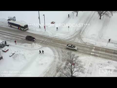 1-28-2019 Madison, Wi University of Wisconsin, students deal with snow, clean up, drone winter storm