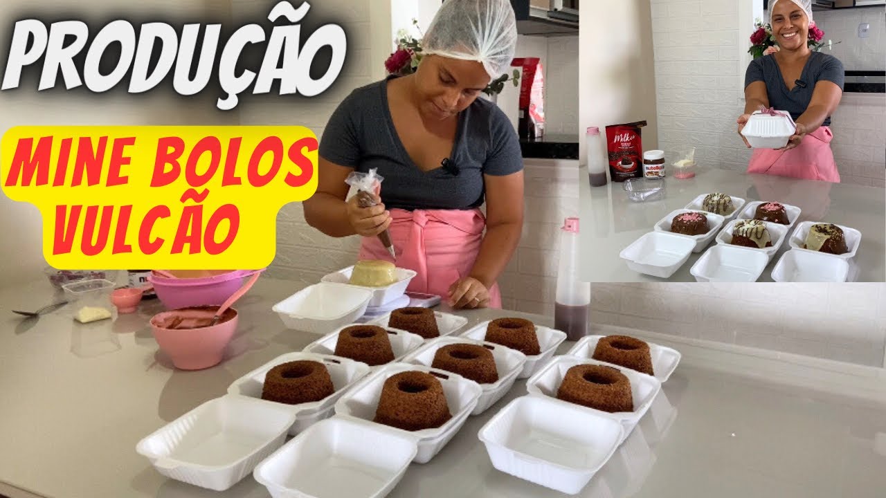 PRODUÇÃO de MINI BOLOS VULCÃO ! Bolos caseiros são muito vendáveis ! 😋