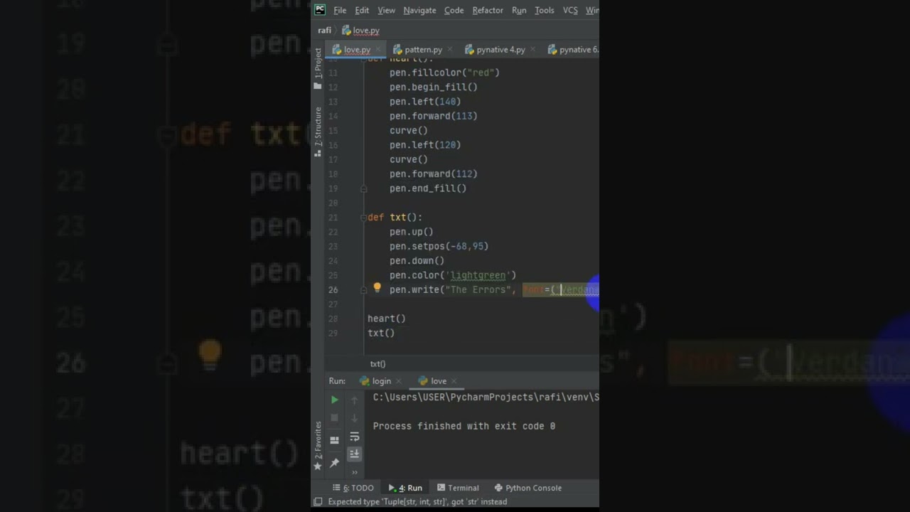 How you can draw Heart with Python? 😯 #shorts #python