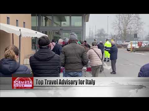 台湾がイタリアへの不必要な旅行を禁止するよう勧告 (Taiwan advises against non-essential travel to Italy)