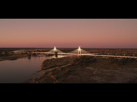 Okavango River Bridge in Mohembo village connecting Mohembo East and West