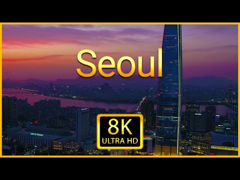 Seoul 8K ULTRA HD - Scenic Drone Relaxation Video With Calming Piano Music